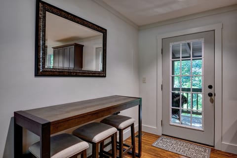 Kitchen side table for eating in or recharging port and desk