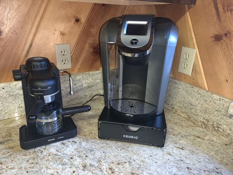 Lots of luxuries in the house. Relaxing cup of coffee in the morning!