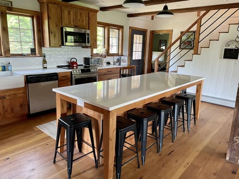 Newly renovated retro-cabin-inspired kitchen