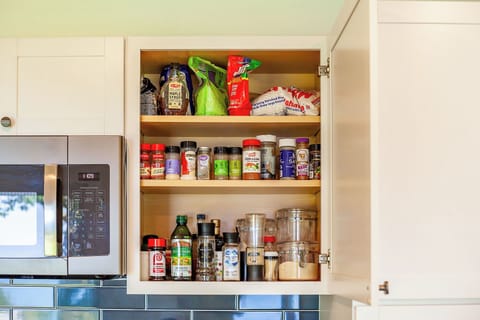 Feel free to use the spice cabinet! We have a little of everything.