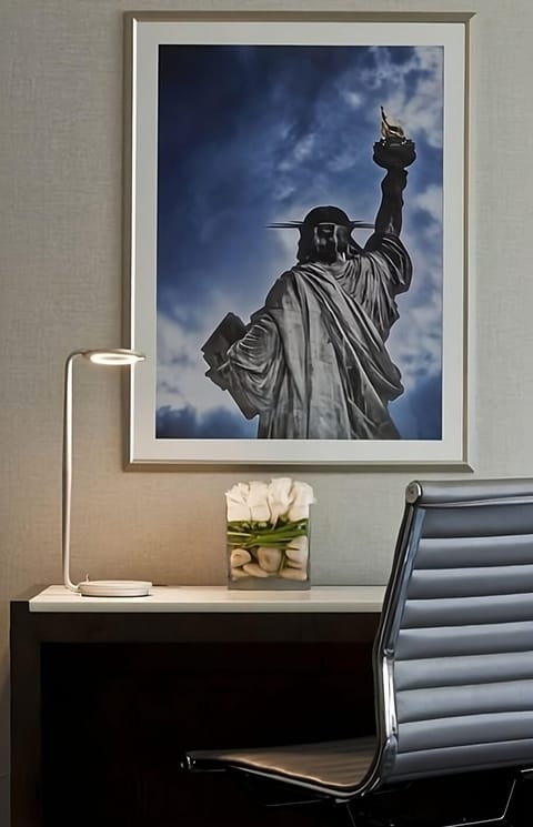 Settle in and focus at a sleek, quiet work desk.