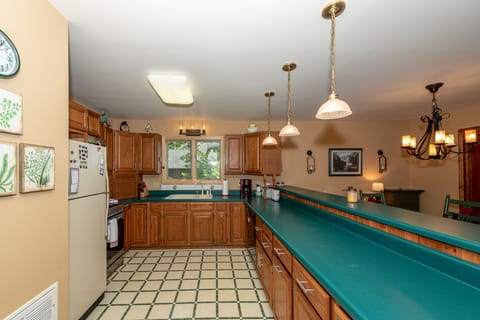Plenty of counter space and cabinets.