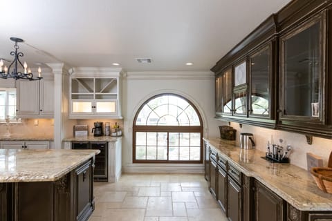 Lots of natural light in the kitchen's wine bar area.