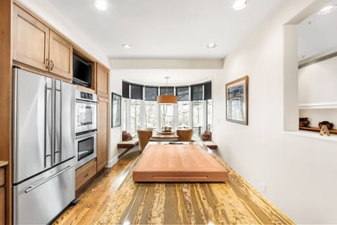 This high end kitchen has everything you need to cook and entertain