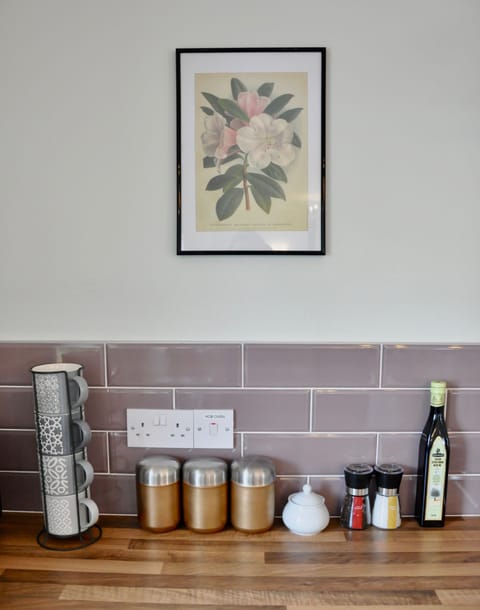 we provide everything you need to cook (spices, oils) as well as coffee and tea.