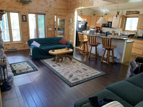 Living room/kitchen, facing lake