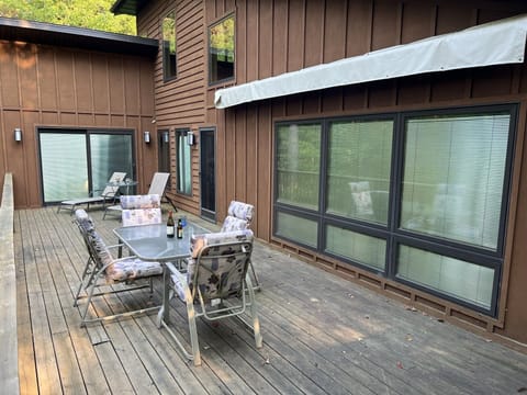 Wrap around porch facing lake