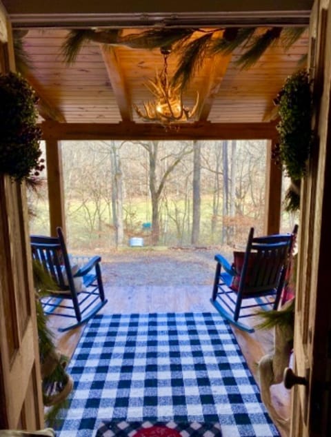 Front porch rockin’ in our Amish made chairs await your stay!