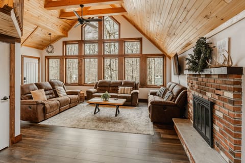 Huge cathedral windows with plenty of sunlight and space to relax.