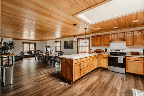 Full kitchen and huge dining room