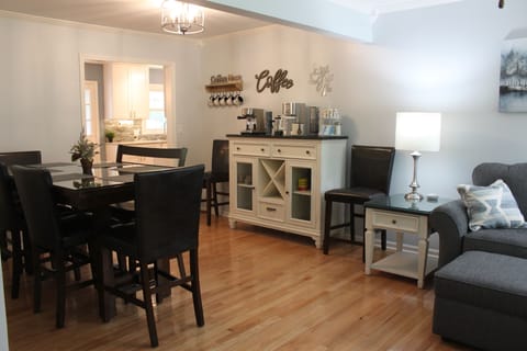 Coffee bar equipped with Breville espresso/cappuccino machine