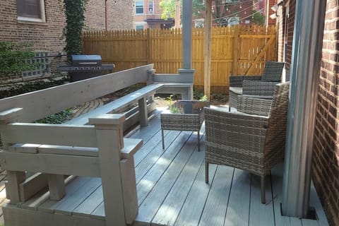 600 Square Foot Private Yard to Enjoy the Weather or Cook Out. Free Gas Grill for a BBQ!