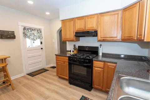 An updated fully stocked kitchen
