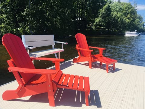 Lounge chairs on dock