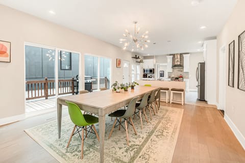 Large dining table built for groups