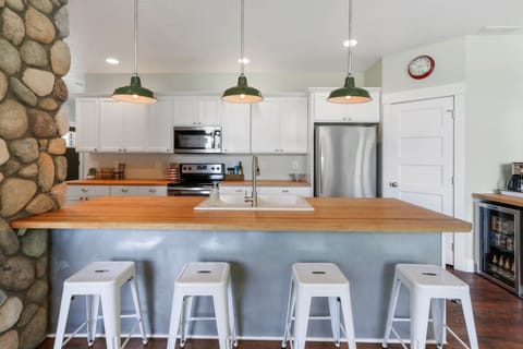 Open Concept Butcher Block Kitchen