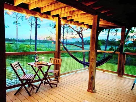 Enjoying the sunset on the lower dock