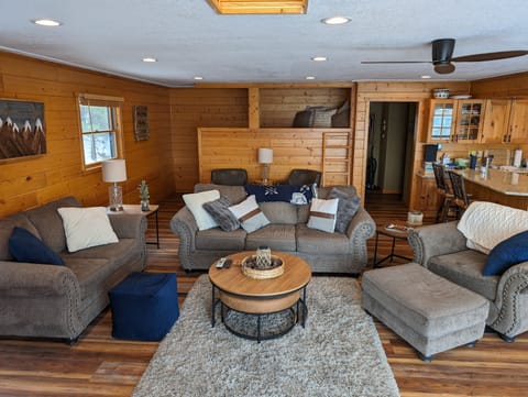 Living Room with bunk area for reading or hanging out.  Kids love this feature.