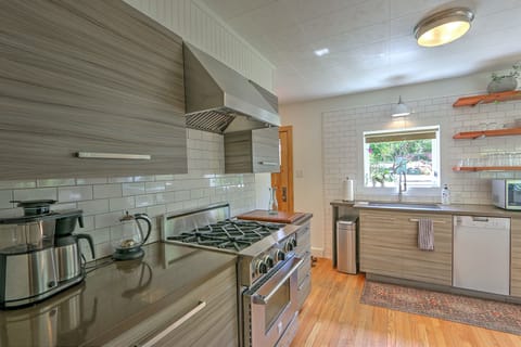 Newly remodeled kitchen with luxury appliances and custom cabinetry
