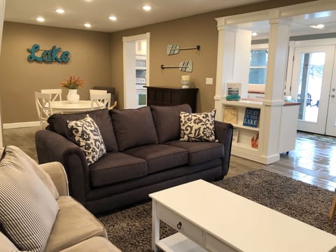 An additional dining/game table ensures that there is plenty of seating.