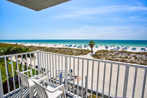 Two side-by-side Beachfront Balconies with a Perfect View of the Evening Sunset over the Gulf of Mexico