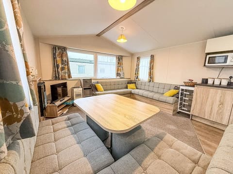 The caravan living room is a great spot to gather and share stories from the day’s adventures on the Essex Coast