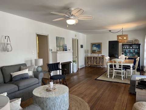 Open concept living dining area newly furnished and decorated.