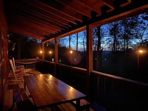 Peaceful cabin nights on our back porch. 