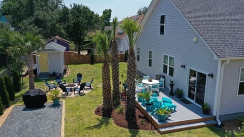 Drone shot of backyard