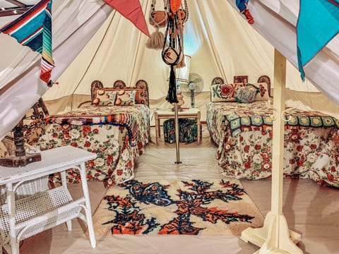 Hippy Ki Yay, one of the teepees located inside Glamp Inn Cadillac.