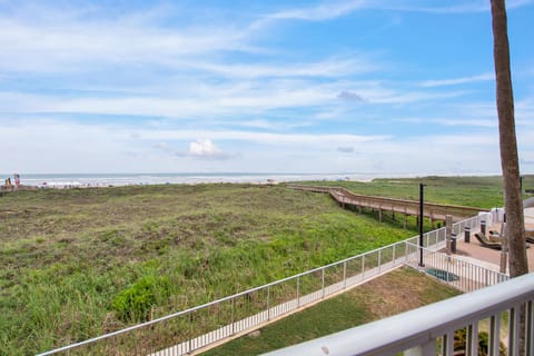 Bridge to beach is a few steps away from this condo. Less than a 2 min walk