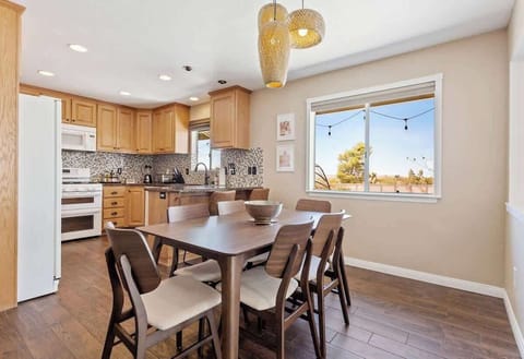 Gather around the dining room table for a family meal or play with our board games!