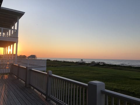 Right on the beach.  No obstructed view!  Beautiful sunrises!