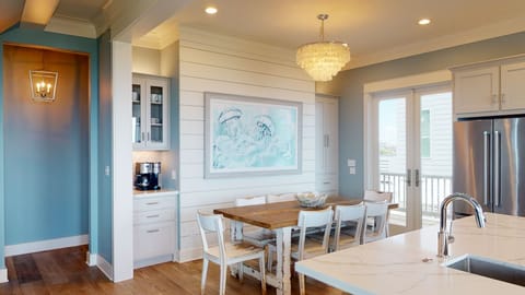 Table for 8.  Have a great sit down dinner or play a game!