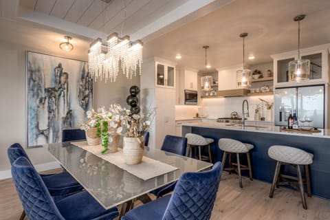 Dining/Kitchen.  Table seats 6.  The island comfortably seats 3.  