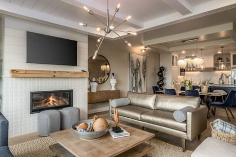 Living Room.  Gas Fireplace with remote start. Smart TV