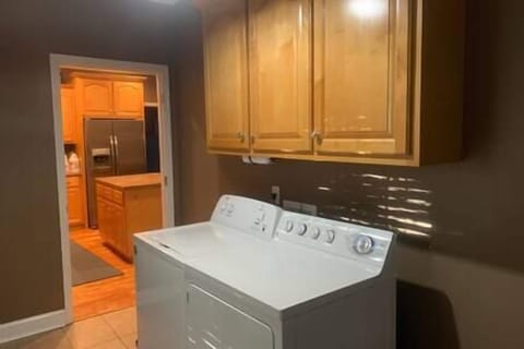 Washer and dryer available with detergent and dryer sheets provided 