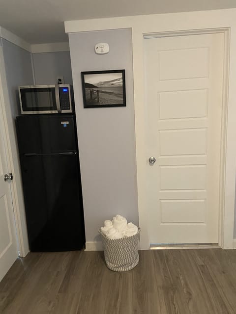 Refrigerator with microwave 