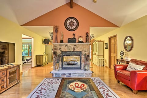 Living room with propane fireplace