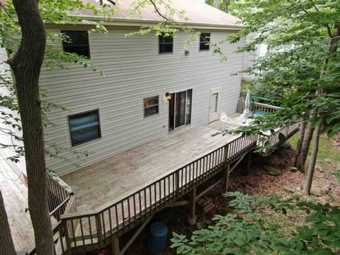 Aerial view of the Deck out back