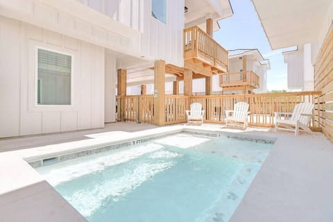 The private cocktail pool features a tanning shelf and has plenty of room for 10 or more adults to cool off after the beach