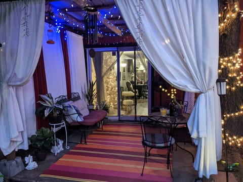 View of outdoor patio.