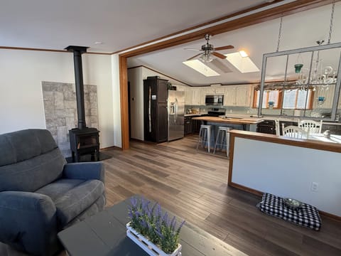 Living room and kitchen