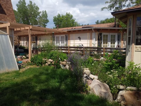 Backyard entrance. Center Doors with Smart Lock.
