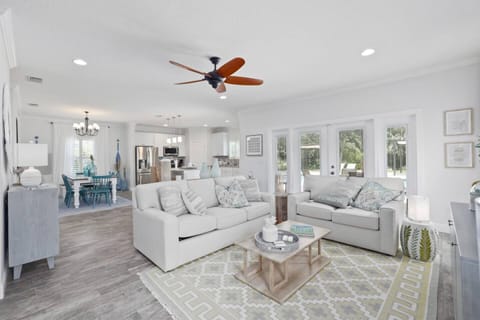 Living, dining, and kitchen flow seamlessly