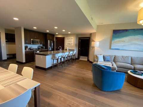 View of the kitchen from the dining area