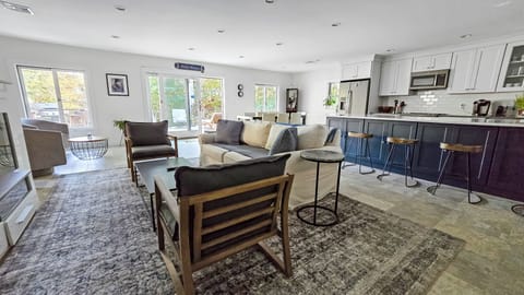 Comfortable living room with large flat screen TV