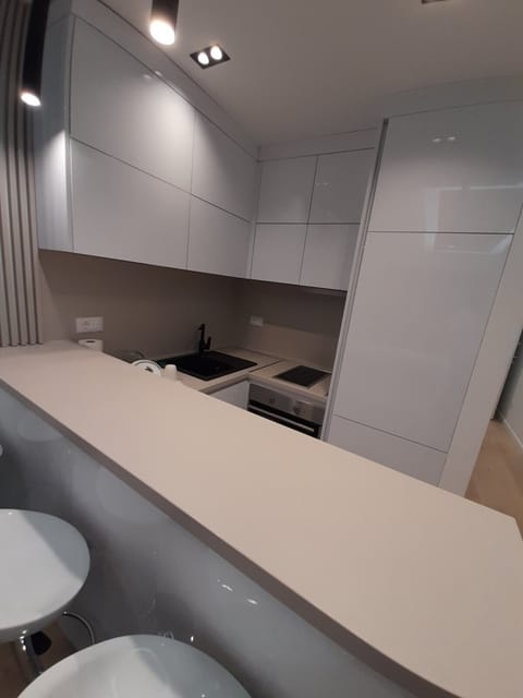 Kitchen provides stove, oven, full-size fridge, kitchenware..