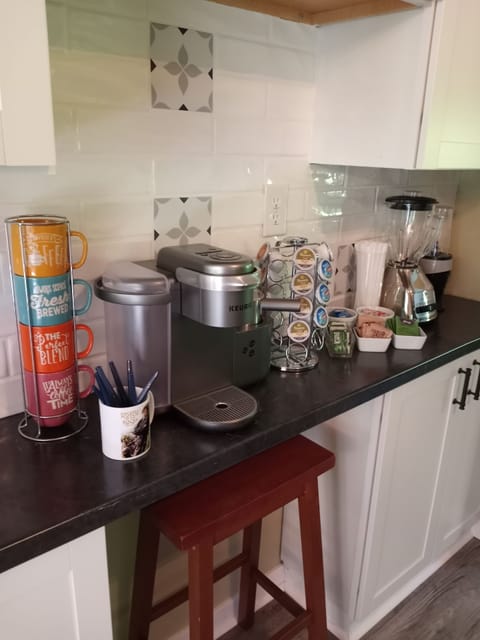 we stock the coffee pods, creamers, sweetners and individually wrapped breakfast