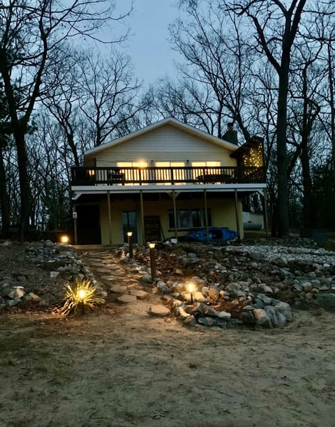 Walk path at dusk in March